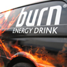 Burn Energy Drink - brandizzazione integrale - Beps'n Peps per conto di Squillari Arti Grafiche Srl Torino