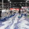 Stand Italmarine/Evinrude - Salone Nautico - Genova 2008 - Progetto grafico e realizzazione pedana e piedistalli - Beps'n Peps per Global Design Studio Srl Torino